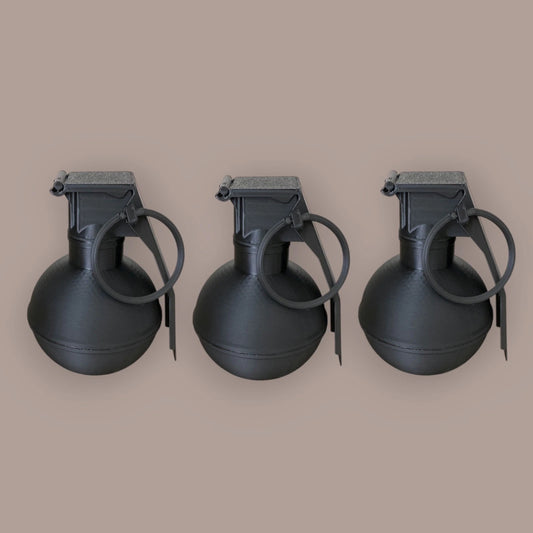 Set of 3 M67 Grenade 3d Printed Plastic Toy – Cosplay Prop – 1:1 Scale