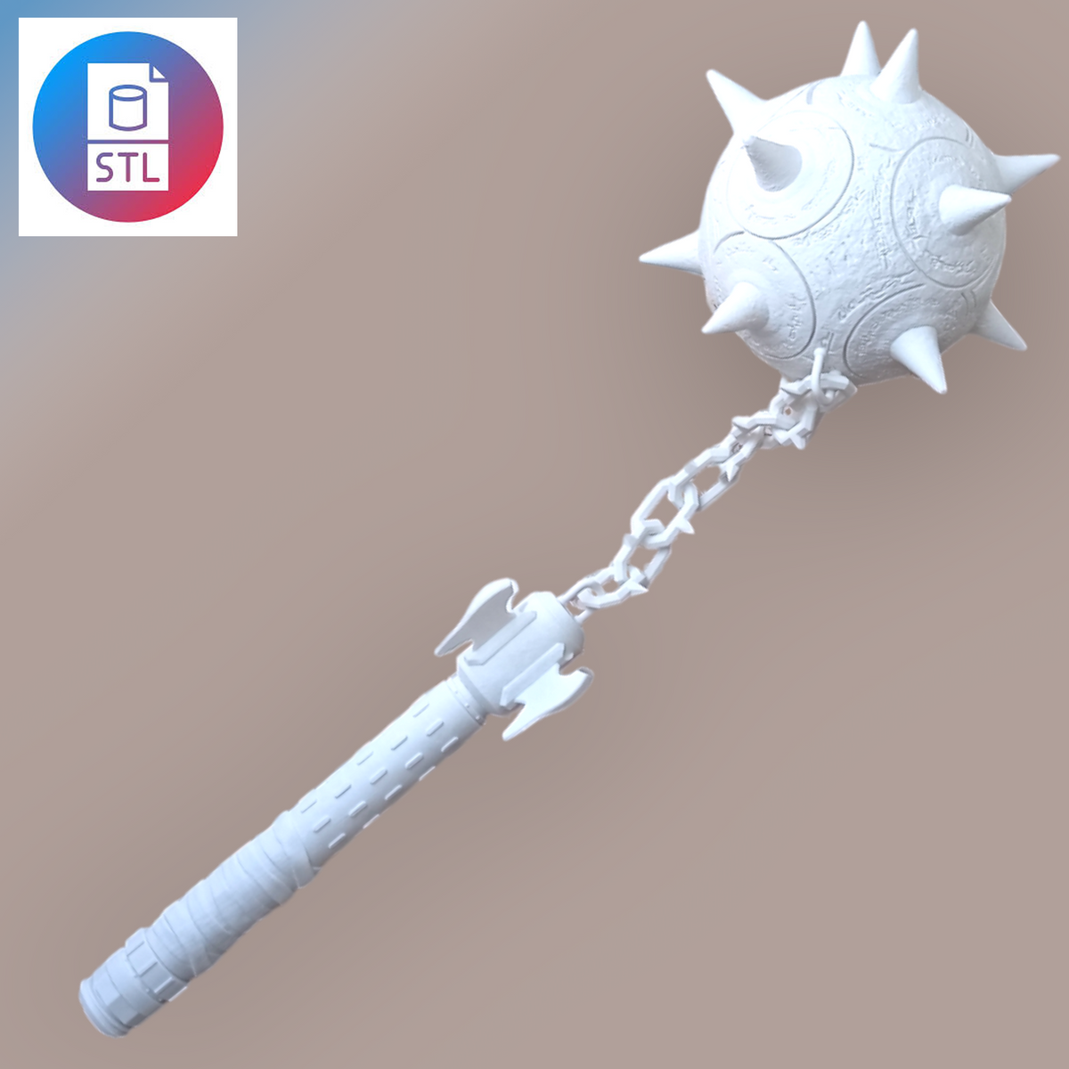 DOOM: The Dark Ages Mace – Full-Size 3D Model – STL Files
