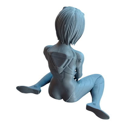 Rei Ayanami – 3D Printed Figure – Gray PLA – 20 cm – Ready to Paint