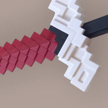 Minecraft Sword – 3D Printed Plastic Toy-  Cosplay Prop – 60cm – PLA Black White Red