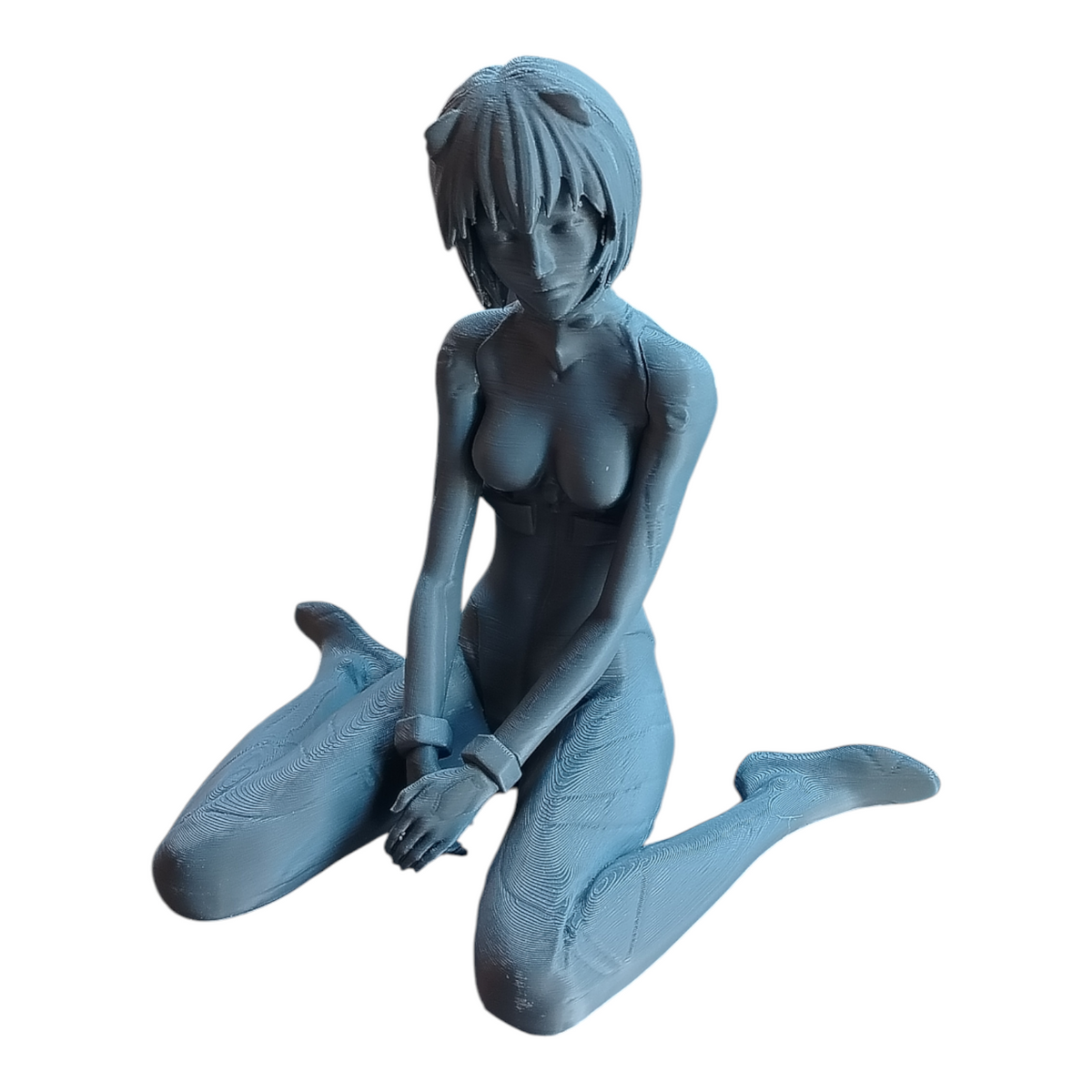 Rei Ayanami – 3D Printed Figure – Gray PLA – 20 cm – Ready to Paint