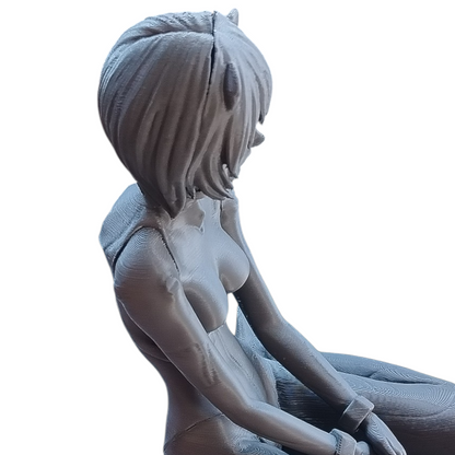 Rei Ayanami – 3D Printed Figure – Gray PLA – 20 cm – Ready to Paint
