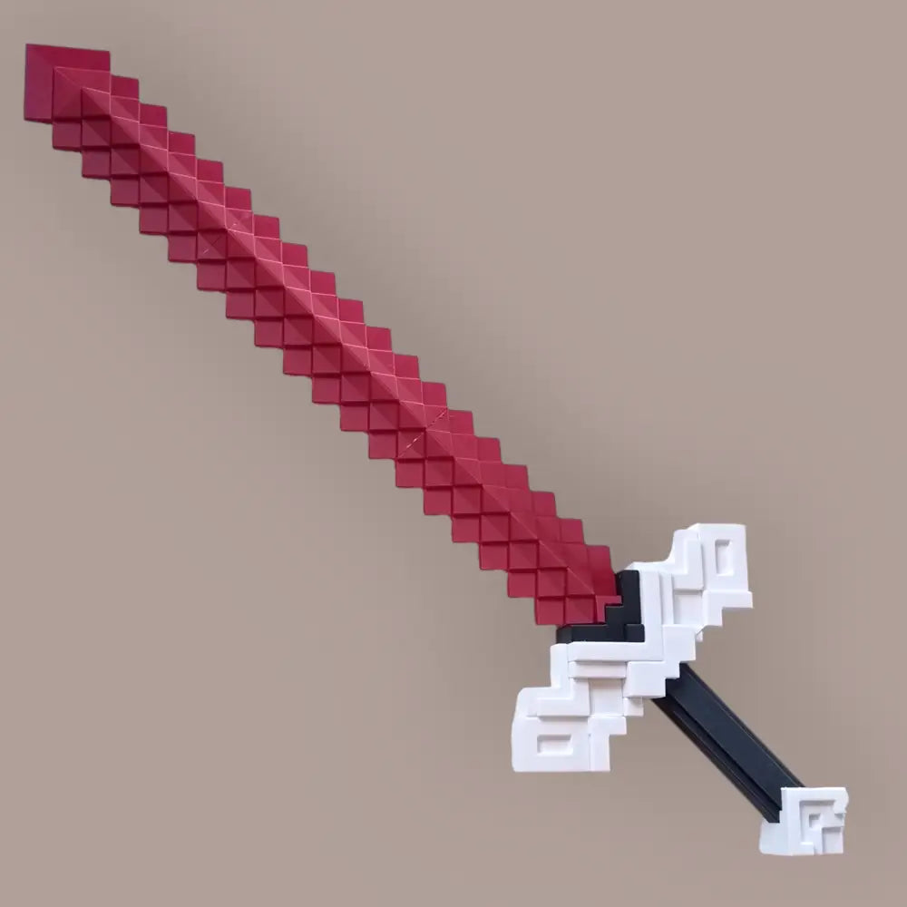 Minecraft Sword – 3D Printed Plastic Toy-  Cosplay Prop – 60cm – PLA Black White Red