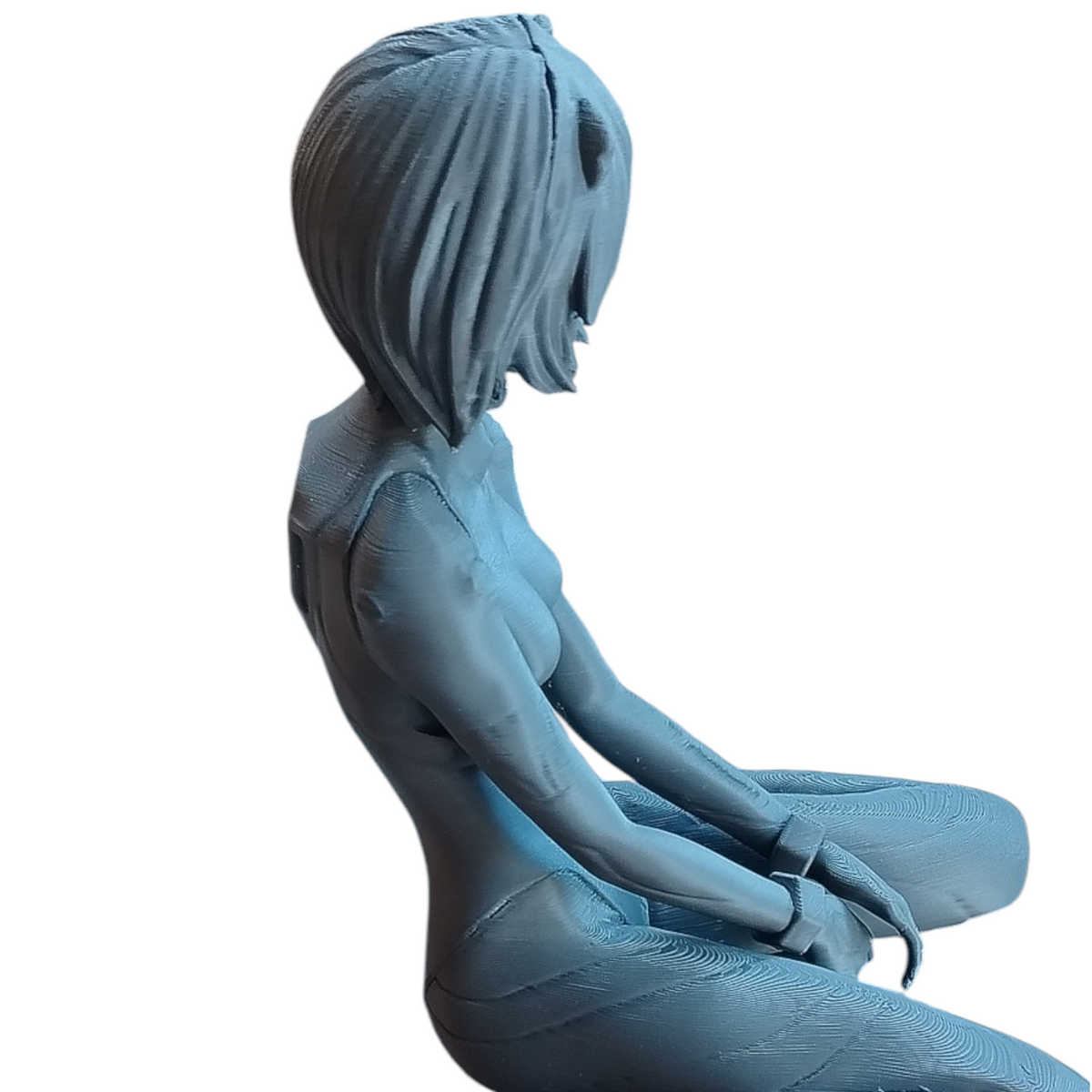 Rei Ayanami – 3D Printed Figure – Gray PLA – 20 cm – Ready to Paint